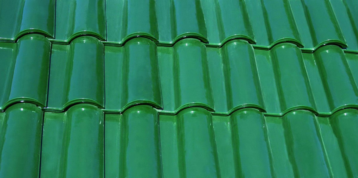 Green Glazed Clay Roof Tiles